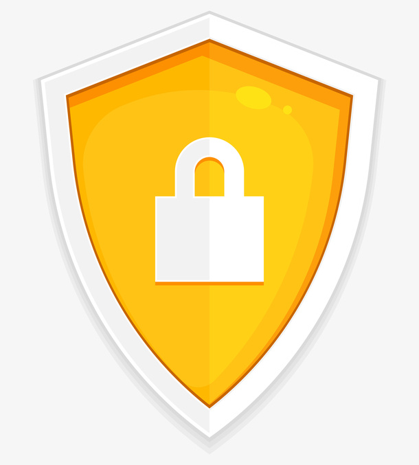 手绘卡通黄色盾牌免抠