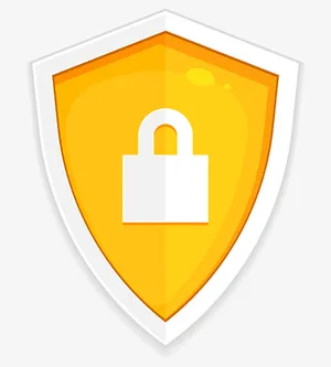 手绘卡通黄色盾牌免抠