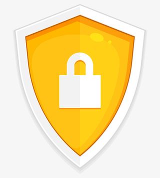 手绘卡通黄色盾牌免抠