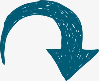 手绘个性蓝色箭头免抠