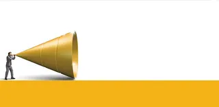 人物喇叭黄色线条招聘人才素材免抠
