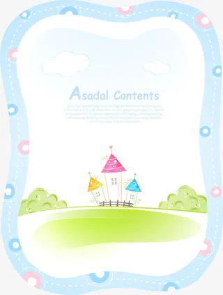 卡通蓝色边框免抠