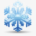 蓝色立体雪花免抠