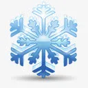 蓝色立体雪花免抠