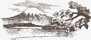 灰白风景矢量图免抠