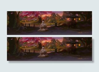 彩绘风格高清天空渲染效果免抠