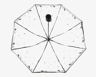 透明黑边长柄伞高清图片免抠