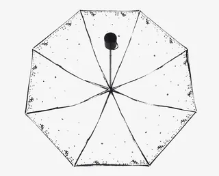 透明黑边长柄伞高清图片免抠