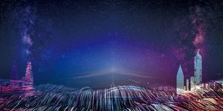 年会深蓝科技大气企业邀请函广告高清