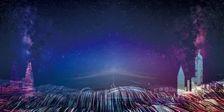 年会深蓝科技大气企业邀请函广告高清