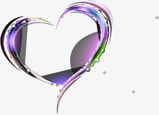 春天水珠多层爱心免抠