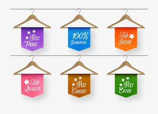 可爱衣架商品标签矢量图免抠