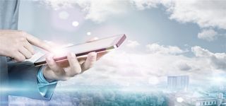 蓝天白云手机商务海报背景高清