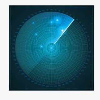 矢量蓝色格子扫描区域免抠