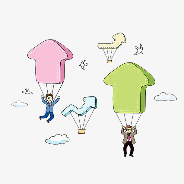 箭头热气球免抠