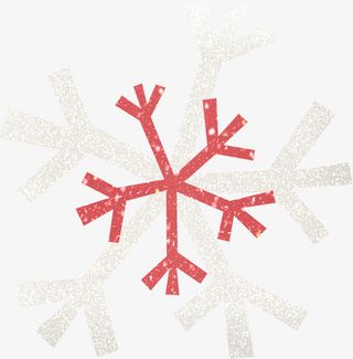 红白色雪花免抠