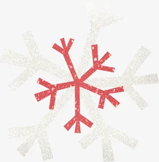 红白色雪花免抠