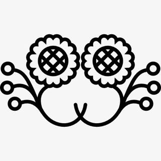 向日葵的镜面效果设计与花芽图标免抠