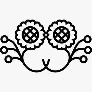 向日葵的镜面效果设计与花芽图标免抠