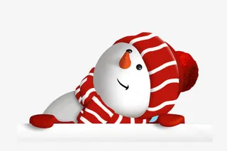 戴帽子的雪人免抠