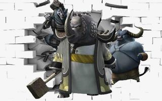 破墙立体图怪兽免抠