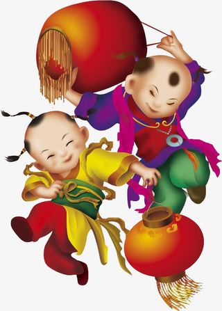 年画闹元宵免抠素材免抠