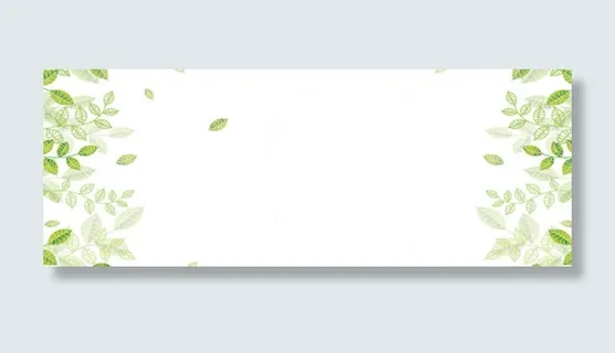 简洁绿叶背景海报
