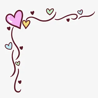 藤蔓爱心装饰卡通手绘儿童免抠