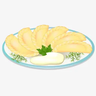 卡通手绘传统美食饺子免抠