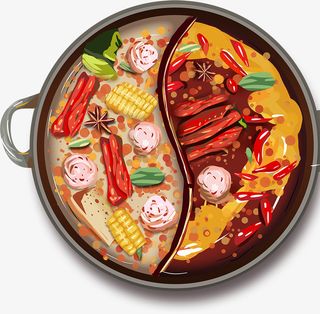 火锅手绘插画素材免抠