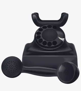 黑色老式电话机矢量图免抠