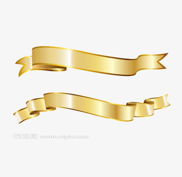实物金色彩条免抠