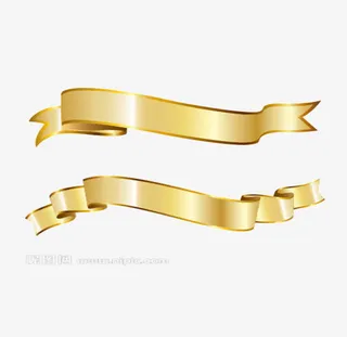 实物金色彩条免抠