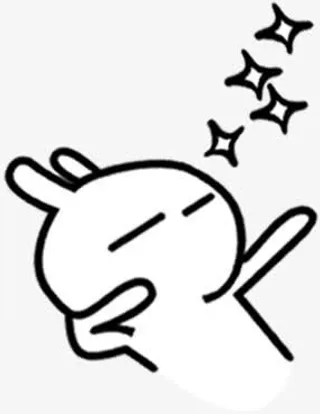 萌萌哒的兔斯基扁平风格简笔画免抠