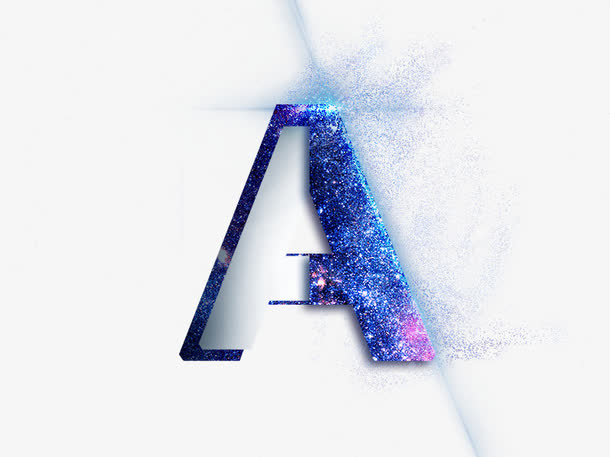 字母A闪光字体设计免抠