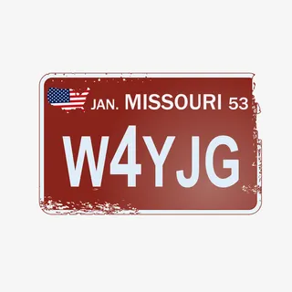 复古红色车牌矢量图免抠