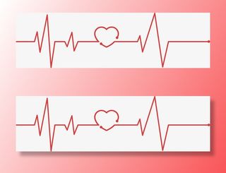 红色爱心心跳折线免抠手绘/卡通卡通元素