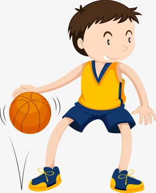 儿童节打篮球的男孩免抠