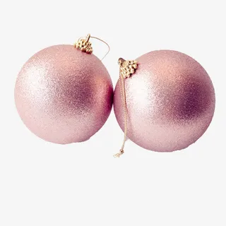 圣诞粉色球装饰免抠