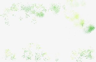 春天绿色墨迹装饰绿叶免抠