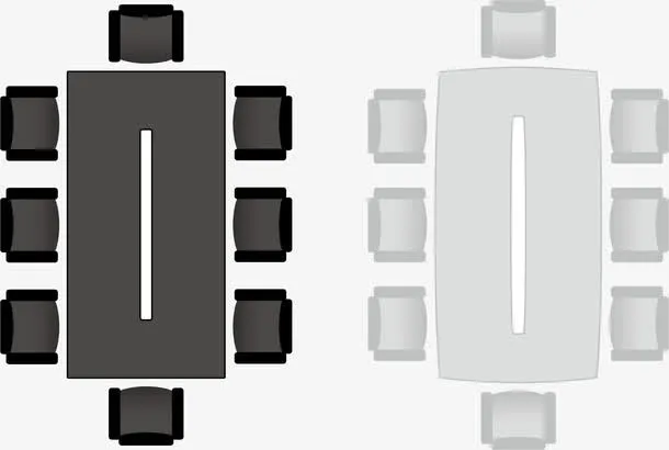 会议桌模型设计平面图免抠
