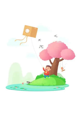 清明节风筝简约小清新H5背景素材高清