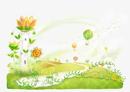 手绘的风光免抠