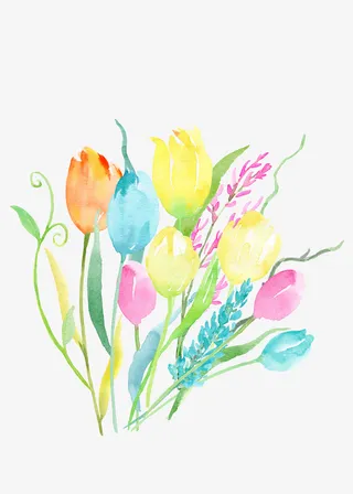 美丽的康乃馨水彩图免抠