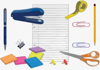 办公用品集合矢量免抠