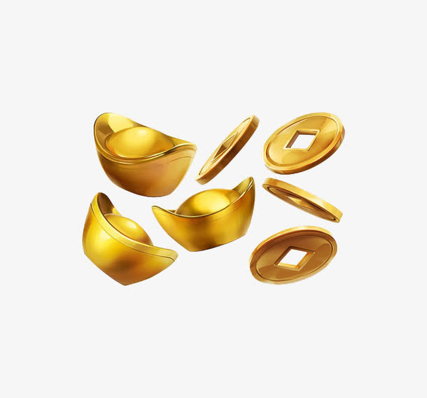 漂浮的金币免抠