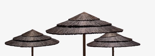 褐色沙滩遮阳伞免抠
