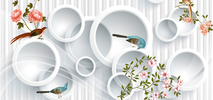 鸟立体家居背景墙高清