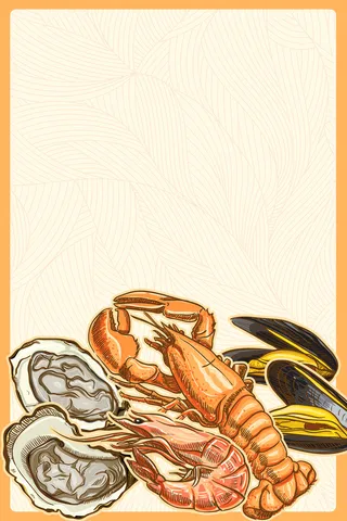 简约小清新手绘海鲜广告高清