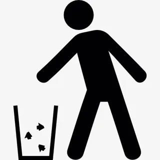 人和垃圾容器图标免抠